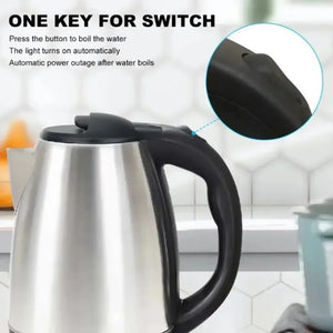 Chaleira Elétrica de Aço Inoxidável de Grau Alimentício 2L Chaleira Elétrica Chaleira de Água Quente Caldeira de Bebidas de Café Aquecedor de Água Elétrico