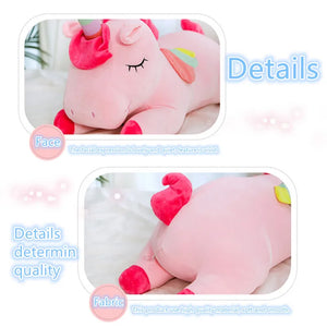 Pônei de Pelúcia Kawaii 25/50cm Brinquedos de Pelúcia Macios e Abraçáveis, Animais Acompanhantes, Presentes de Aniversário para Meninas
