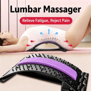 Massageador Estirador Lombar, Relaxador Vertebral para Alívio da Dor na Coluna, Tração para a Parte Inferior das Costas e Correção da Cintura