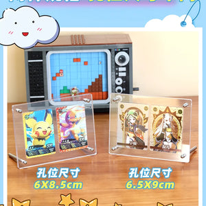 Suporte de Exibição de Cartões de Anime de Acrílico Transparente com Base, Adequado para Cartões de Anime, Cartões de Estrela, Exibição de Cartões de Jogo, Presente