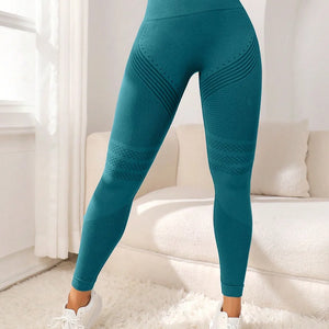 Calças de Esporte com Linhas Sexy Levantando o Bumbum Calças Justas de Esporte Calças de Fitness Elásticas de Cintura Alta para Mulheres Calças de Corrida Yoga