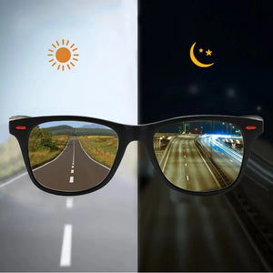 Óculos de Visão Noturna com Armação de PC Óculos de Sol Polarizados para Homens Óculos de Sol para Esportes ao Ar Livre Óculos de Visão Noturna para Motoristas Óculos de Proteção