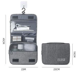 Bolsa de Armazenamento Portátil de Tecido Oxford para Homens, Organizador de Artigos de Higiene, Bolsa de Cosméticos para Mulheres, Necessaire de Viagem Impermeável e Suspensa