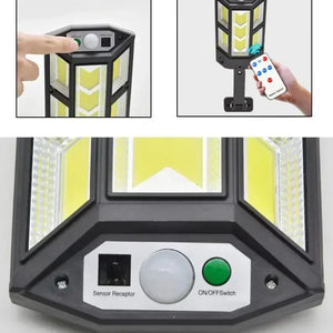 Nova Luz Solar LED 300000LM Lâmpada Solar Externa com Sensor de Movimento 4 Modos à Prova d'Água IP65 Luz Solar para Jardim de Rua Lanternas