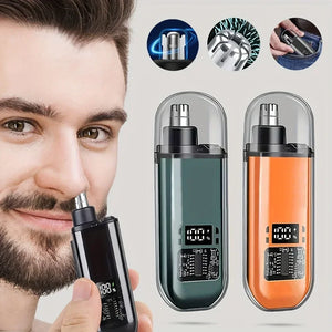 Aparador de Cabelo para Nariz e Ouvidos para Homens - Recarregável via USB C, Portátil, Carregamento Rápido, Kit de Higiene Compacto