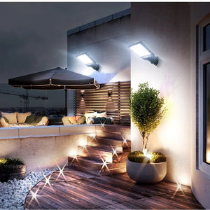 1/2/3/4PCS Luzes Solares para Exterior 3 Modos 200COB Lâmpada de Rua à Prova d'Água com Sensor de Movimento Iluminação de Segurança para Jardim Pátio Caminho Quintal
