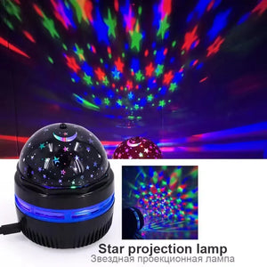 Luzes Noturnas LED Céu Estrelado Lâmpada Projetora USB Bola Mágica Luzes de Natal Lua Estrela Decorações Atmosféricas para Casa