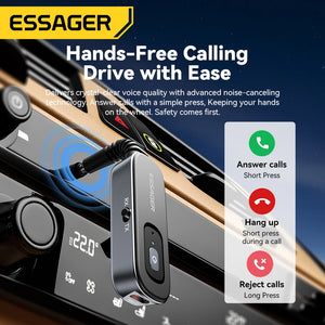 Essager 2-em-1 Receptor Transmissor de Áudio Bluetooth Sem Fio Bluetooth 5.1 Adaptador de Áudio AUX 3,5mm Estéreo para Fones de Ouvido TV Carro