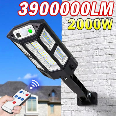 Nova Luz Solar LED 300000LM Lâmpada Solar Externa com Sensor de Movimento 4 Modos à Prova d'Água IP65 Luz Solar para Jardim de Rua Lanternas