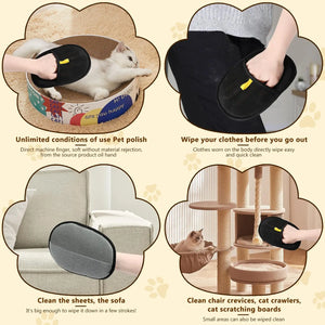 Luvas Reutilizáveis para Remoção de Pelos de Animais com Eletrostática, Escova para Coleta de Pelos de Gato e Cachorro, Dispositivo Adesivo para Coleta de Pelos, Raspador de Pelos para Casa, Luvas de Higiene