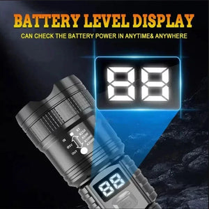 Lanterna Super Brilhante de 100000LM Lanterna Tática LED Recarregável de Longo Alcance para Camping ao Ar Livre, à Prova d'Água, Pesca