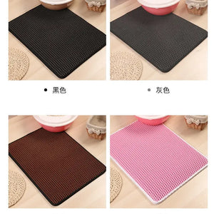 Cat Litter Mat With Gift Double Layer Waterproof Pet Litter Box Mat Non-slip Sand Cat Pad Washable Bed Mat Clean Pad Products