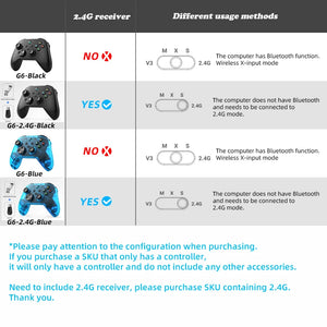 Controlador de jogo móvel sem fio G6 com gatilho Hall e joystick Hall, suportando switch/pc/android/IOS