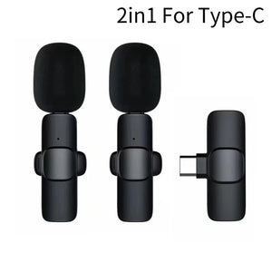 Microfone Lavalier Sem Fio Mini Tipo-C com Redução de Ruído Para Gravação em Android/iPhone, Transmissão ao Vivo, Entrevistas