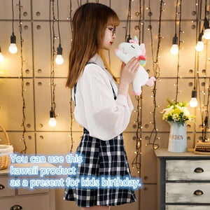 Pônei de Pelúcia Kawaii 25/50cm Brinquedos de Pelúcia Macios e Abraçáveis, Animais Acompanhantes, Presentes de Aniversário para Meninas