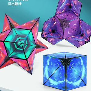 Variedade Geométrica Cubo Mágico Magnético Anti Estresse 3D Cubo de Quebra-Cabeça de Mão para Crianças Aliviador de Estresse Brinquedo Fidget