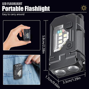 Lanterna LED Recarregável por USB MINI Portátil com Ímã na Cauda Luz de Trabalho Super Brilhante Lanterna de Camping Lateral COB Lanterna de Emergência