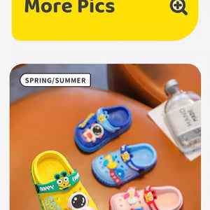 Sapatos  Crianças  Sandálias de Bebê de Cartoon com Solado Macio – Sandálias Infantis Ultra-Leves e Antiderrapantes com Ponta Fechada para Meninos e Meninas na Praia
