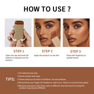 Bastão de Cor de Pele à Prova d'Água Nutritivo Sólido Sérum Tinta Base Bálsamo Cor de Pele Contorno Facial Bastão de Maquiagem