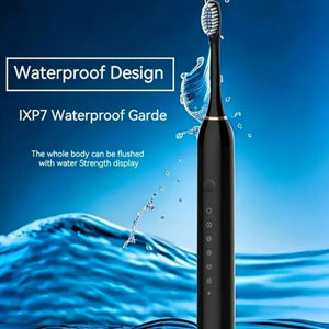 Escova de Dentes Elétrica Sônica para Adultos IPX7 à Prova d'Água Cabeça de Escova DuPont Recarregável via USB Limpeza de Alta Frequência 6 Modos de Limpeza