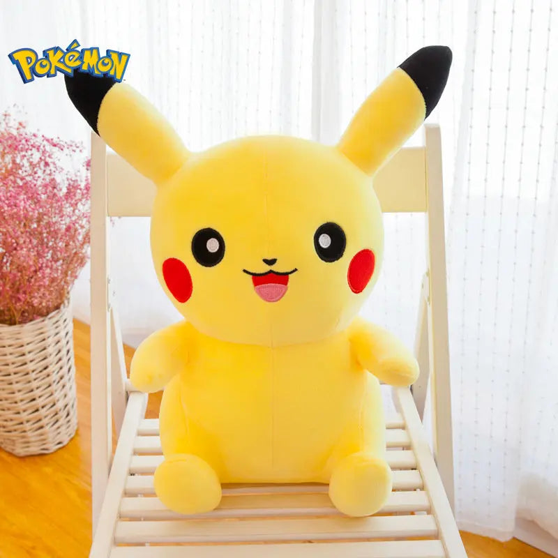 Brinquedos de Pelúcia Pokemon Pikachu de 25cm Kawaii Japão Anime Elfo Boneca de Pelúcia Macia e Fofa Boneca de Cartoon Pikachu Presente de Aniversário para Crianças Meninas