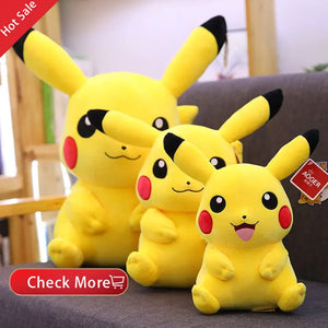 Brinquedos de Pelúcia Pokemon Pikachu de 25cm Kawaii Japão Anime Elfo Boneca de Pelúcia Macia e Fofa Boneca de Cartoon Pikachu Presente de Aniversário para Crianças Meninas