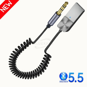 Receptor de Áudio Bluetooth 5.4 Sem Fio Dongle USB Para 3,5mm Aux Jack Kit Mãos Livres Para Carro Receptor de Carro Transmissão BT Com Microfone